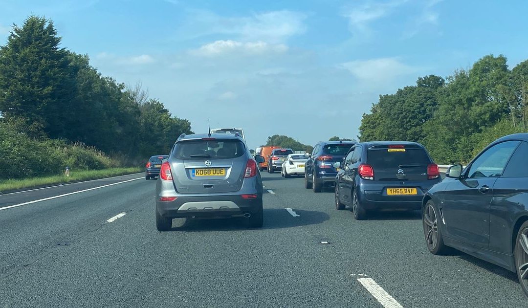 M6 delays: Queuing traffic for miles between Preston and Lake District