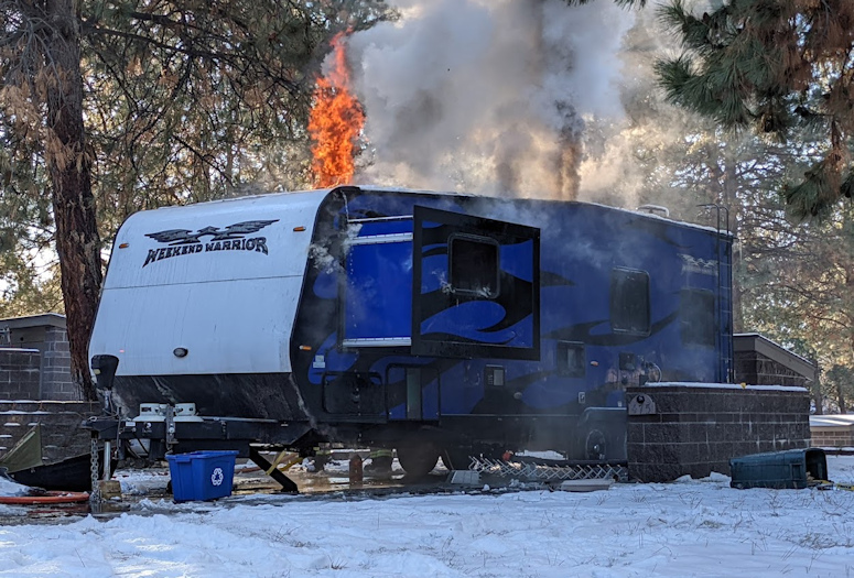 Fire burns travel trailer at SE Bend RV park when owners try to thaw frozen hose