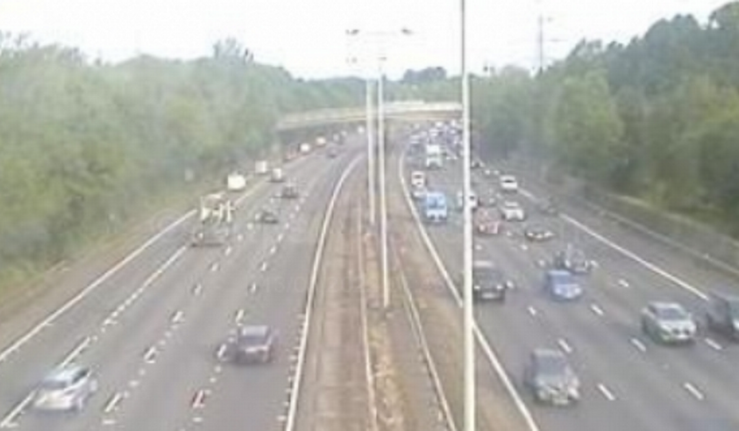 M25 live crash updates today with traffic queuing for miles near A3 Wisley junction